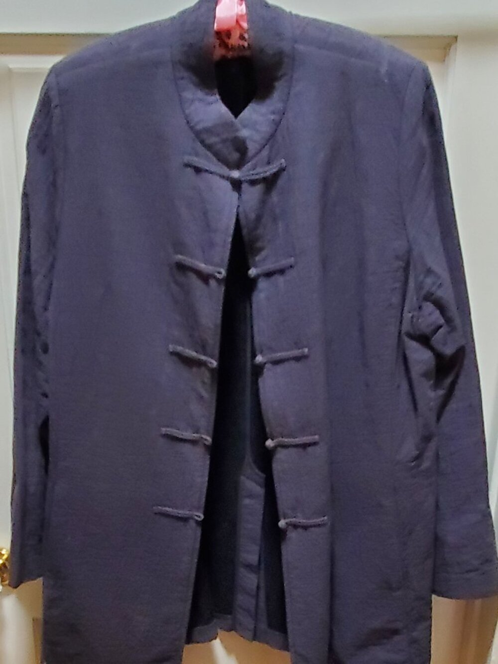 Eileen Fisher Asian inspired women’s blue cotton and Tencel tunic/cardigan sz XL